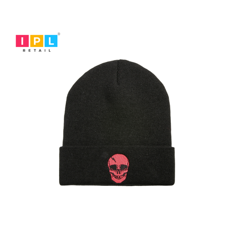 Black Red Skull Beanie