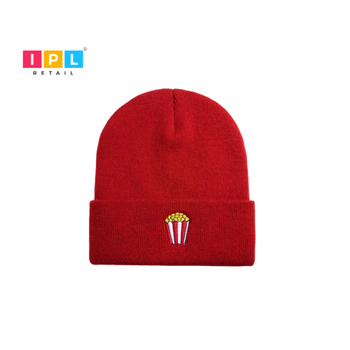 Red Popcorn Tub Beanie