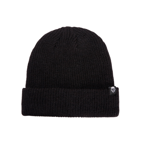 Classic Black Acrylic Cuffed Beanie