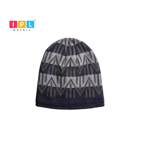 Blue & White Zig Zag Beanie