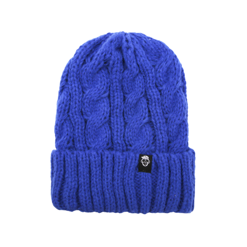 Textured blue Cable Knit Beanie