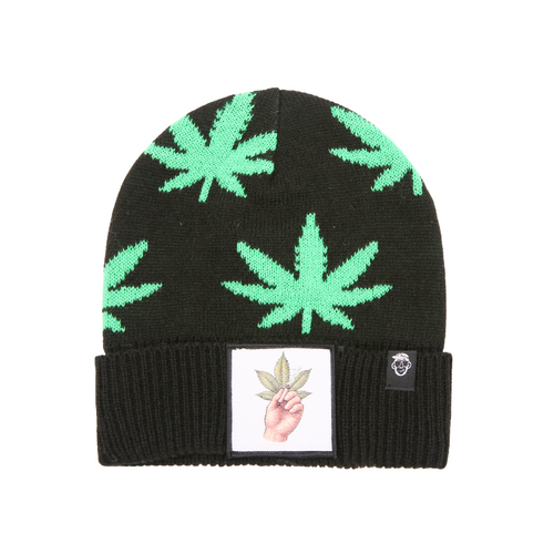 Leaf Graphic Patch Beanie