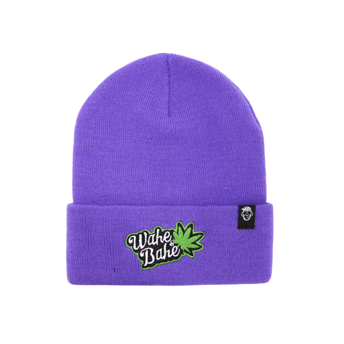 Purple Graphic Streetwear Beanie