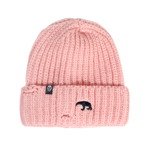 Pink Acrylic Knit Beanie 