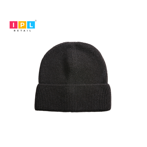 Black Ribbed Beanie