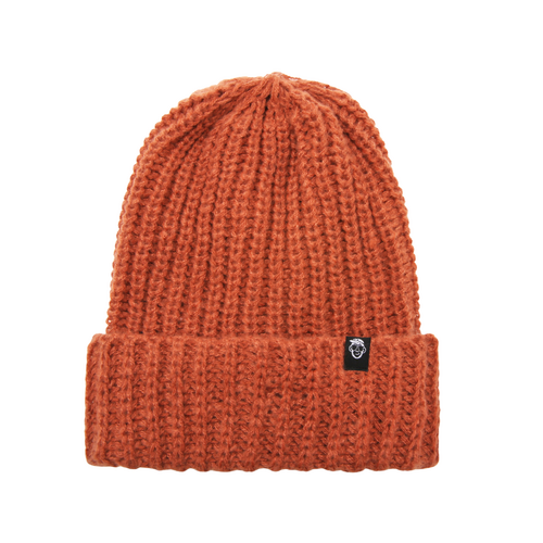 Burnt Orange Ribbed Street Beanie