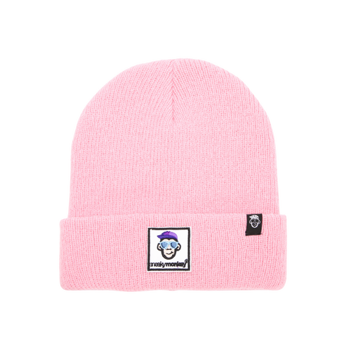 Pink Sneaky Monkey Patch Beanie