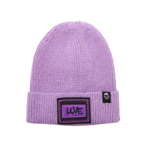 Purple Love Patch Beanie