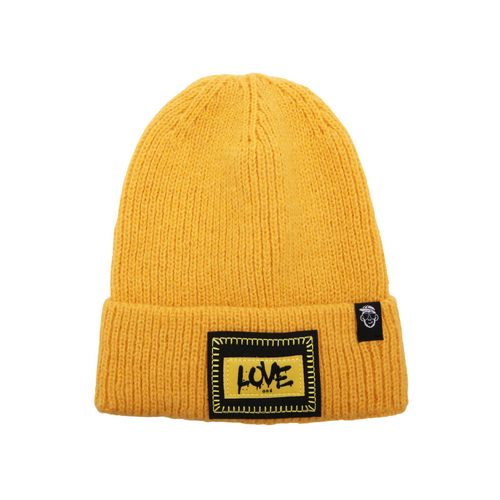 Yellow Love Patch Beanie