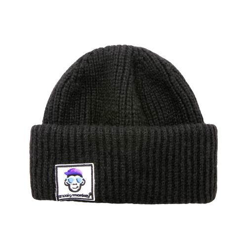 Dual Style Sneaky Monkey Ribbed Knit Beanie
