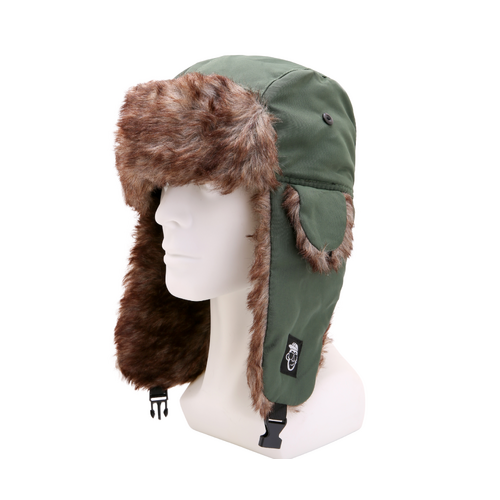 Green Trapper Hat with Adjustable Ear Flaps