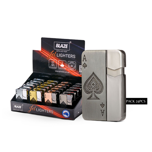 Spade Lighter | Single Blue Jet Flame | Pack of 24