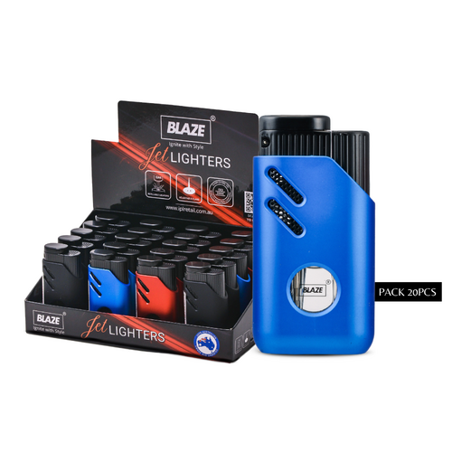 Nova Edge Lighter | Triple Blue Jet Flame | Pack of 20 