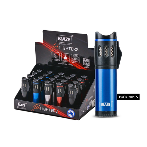 TorchMax Lighter with Cigar Holder | Triple Blue Jet Flame | Pack of 20