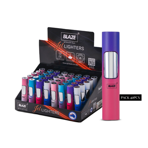 Slim Gradient Lighter | Single Red Windproof Flame | Pack of 40